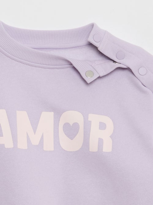 Sweater met print en magnetische drukknopen op de schouder - So Easy - Kiabi