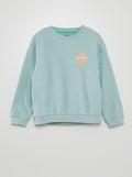 Sweater met print en ronde hals BLAUW - Kiabi