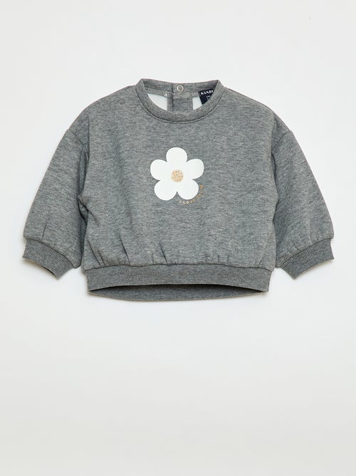 Sweater met print en ronde hals - Kiabi