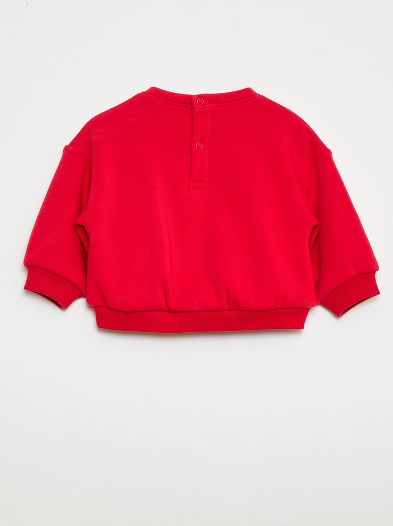 Sweater met print en ronde hals Rood - Kiabi