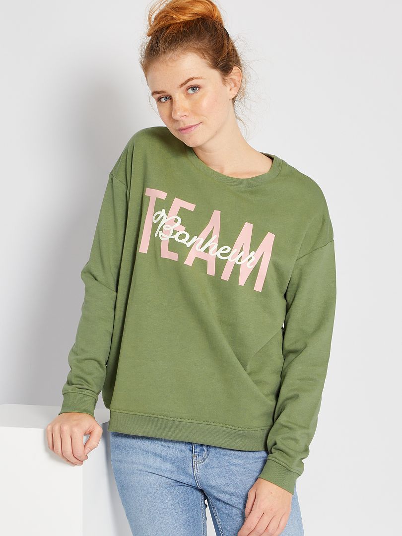 Sweater met print GROEN - Kiabi
