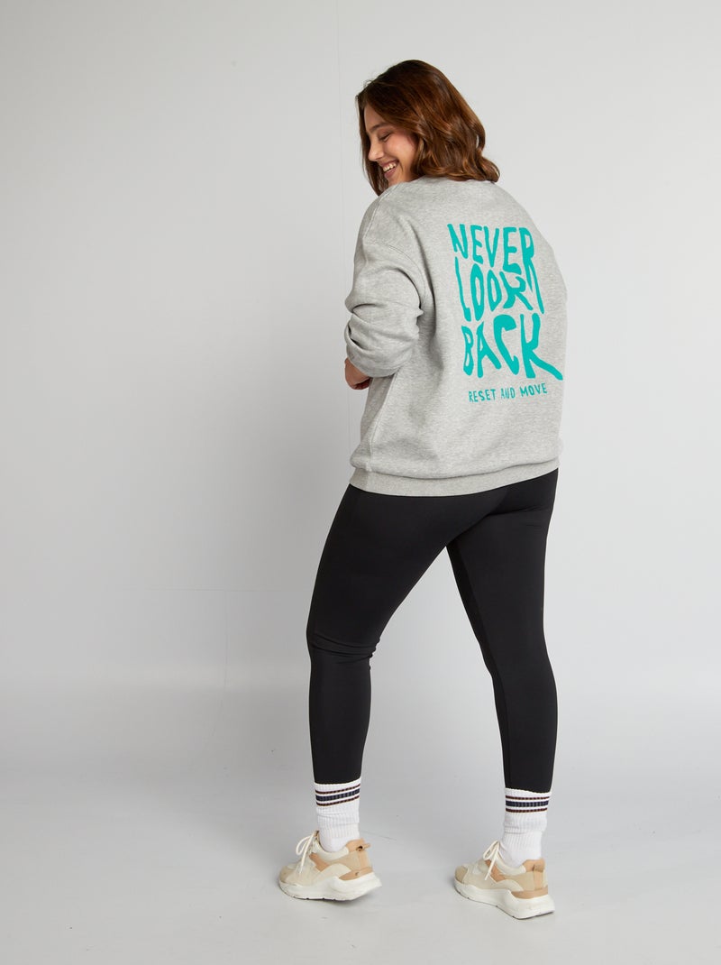 Sweater met print op de rug WIT - Kiabi