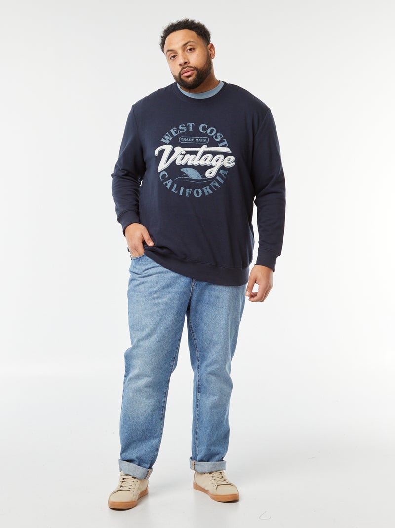 Sweater met print 'Produkt' BLAUW - Kiabi