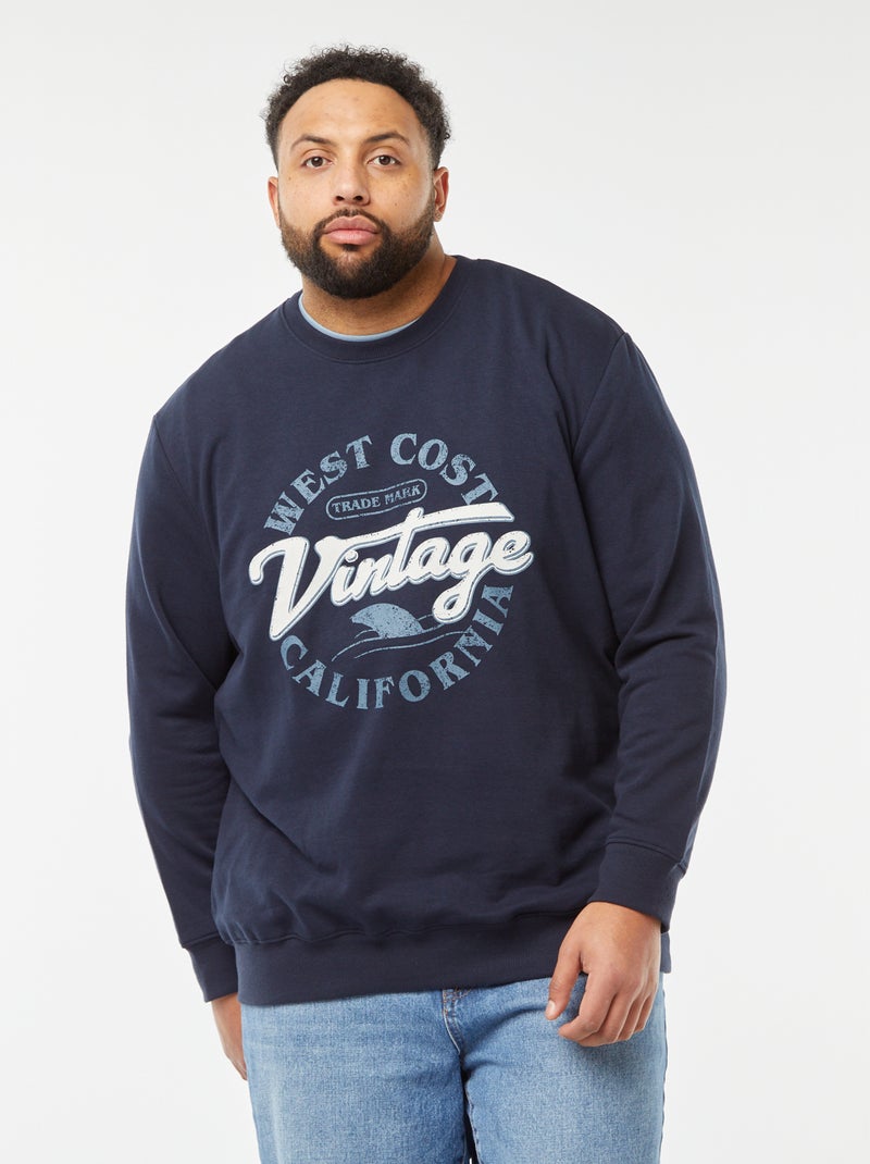 Sweater met print 'Produkt' BLAUW - Kiabi
