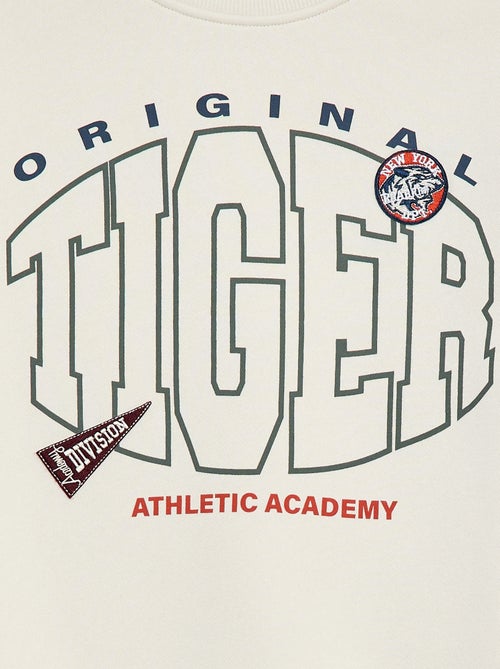 Sweater met print van geruwde fleece - Kiabi