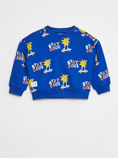 Sweater met print van lichte fleece - Grafik Edition - Kiabi