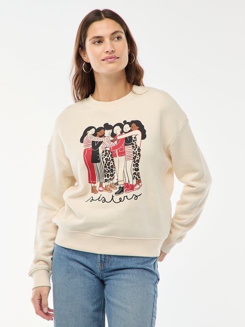 Sweater met print van lichte molton 'Agathe Sorlet x Kiabi' - Kiabi
