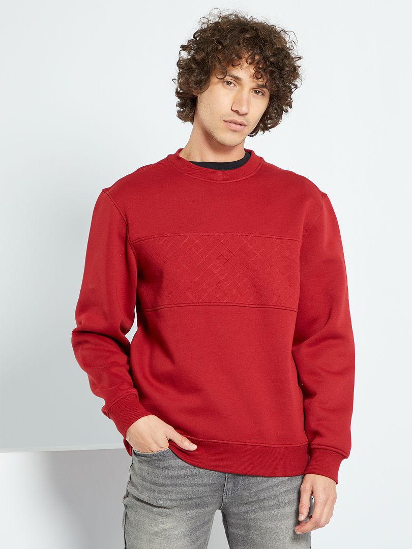 Sweater met quiltdetail ROOD - Kiabi