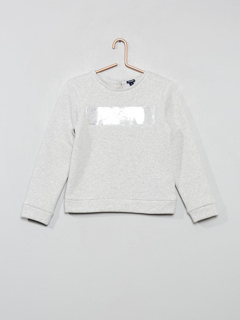 Sweater met reliëfprint GRIJS - Kiabi