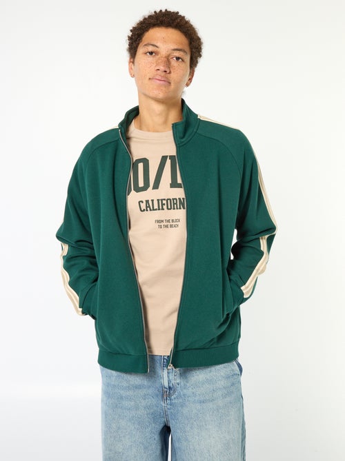 Sweater met rits en bies opzij - Kiabi