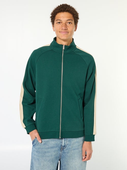 Sweater met rits en bies opzij - Kiabi