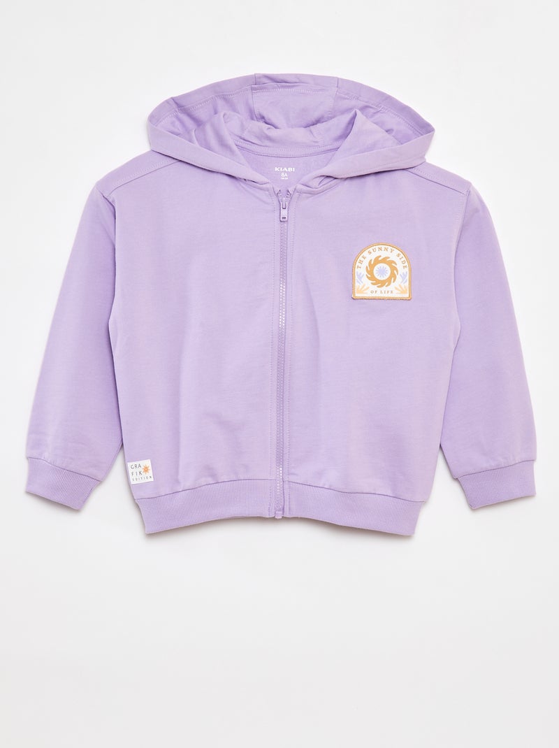 Sweater met rits en capuchon - Grafik Edition PAARS - Kiabi