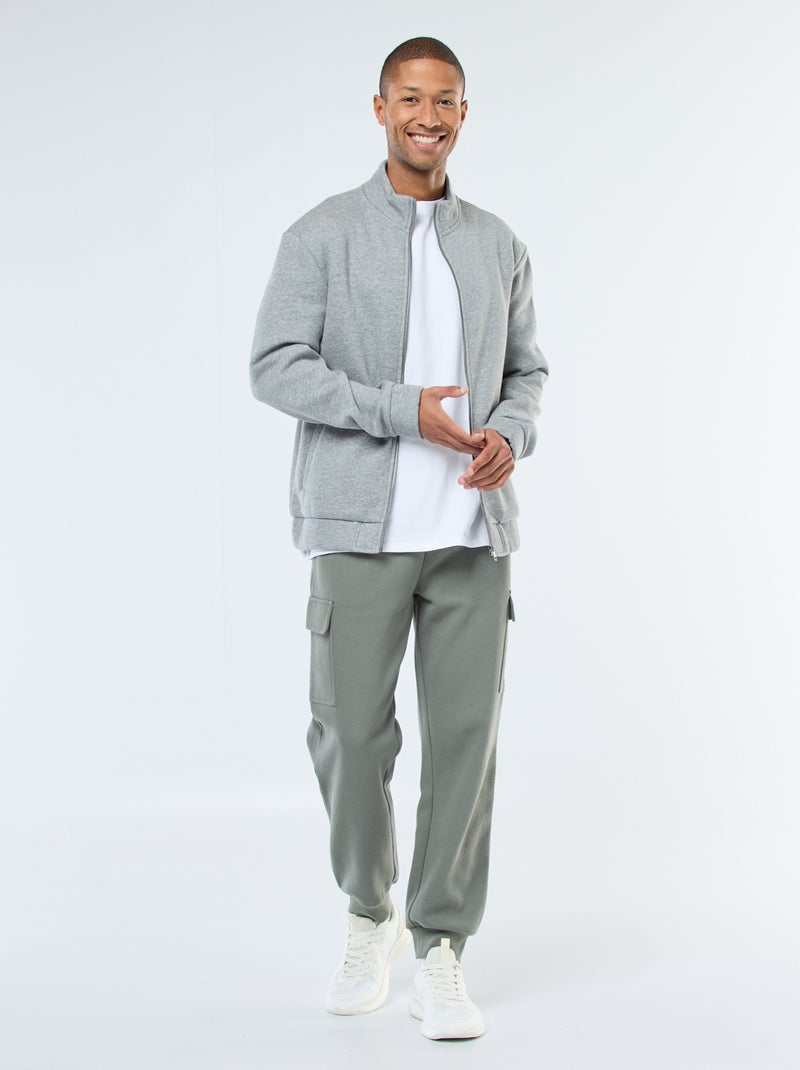 Sweater met rits en opstaande kraag Grijs - Kiabi