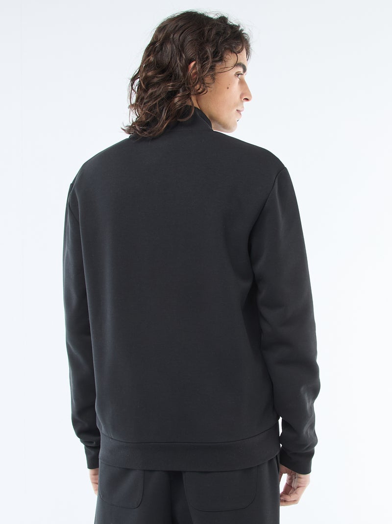 Sweater met rits en opstaande kraag Zwart - Kiabi