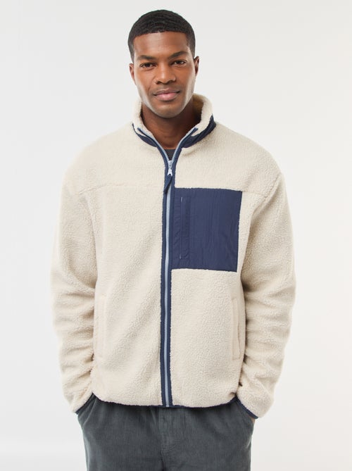 Sweater met rits en schapenvachteffect - Kiabi Sweater met rits en schapenvachteffect - Kiabi