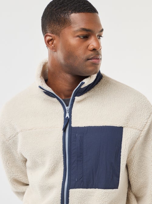 Sweater met rits en schapenvachteffect - Kiabi Sweater met rits en schapenvachteffect - Kiabi