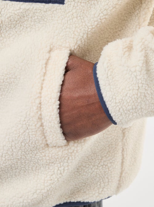 Sweater met rits en schapenvachteffect - Kiabi Sweater met rits en schapenvachteffect - Kiabi