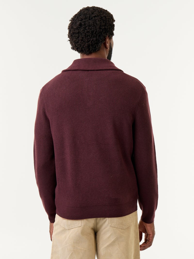 Sweater met ritskraag Rood - Kiabi