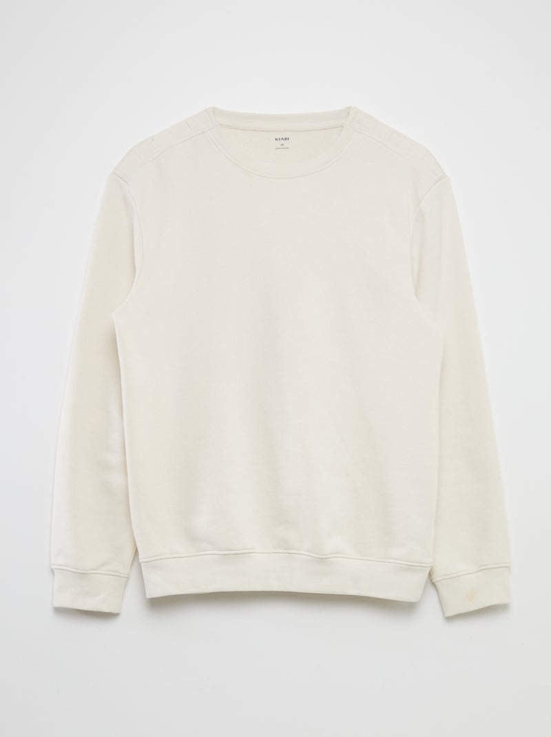 Sweater met ronde hals - gemakkelijk aan te trekken collectie WIT - Kiabi