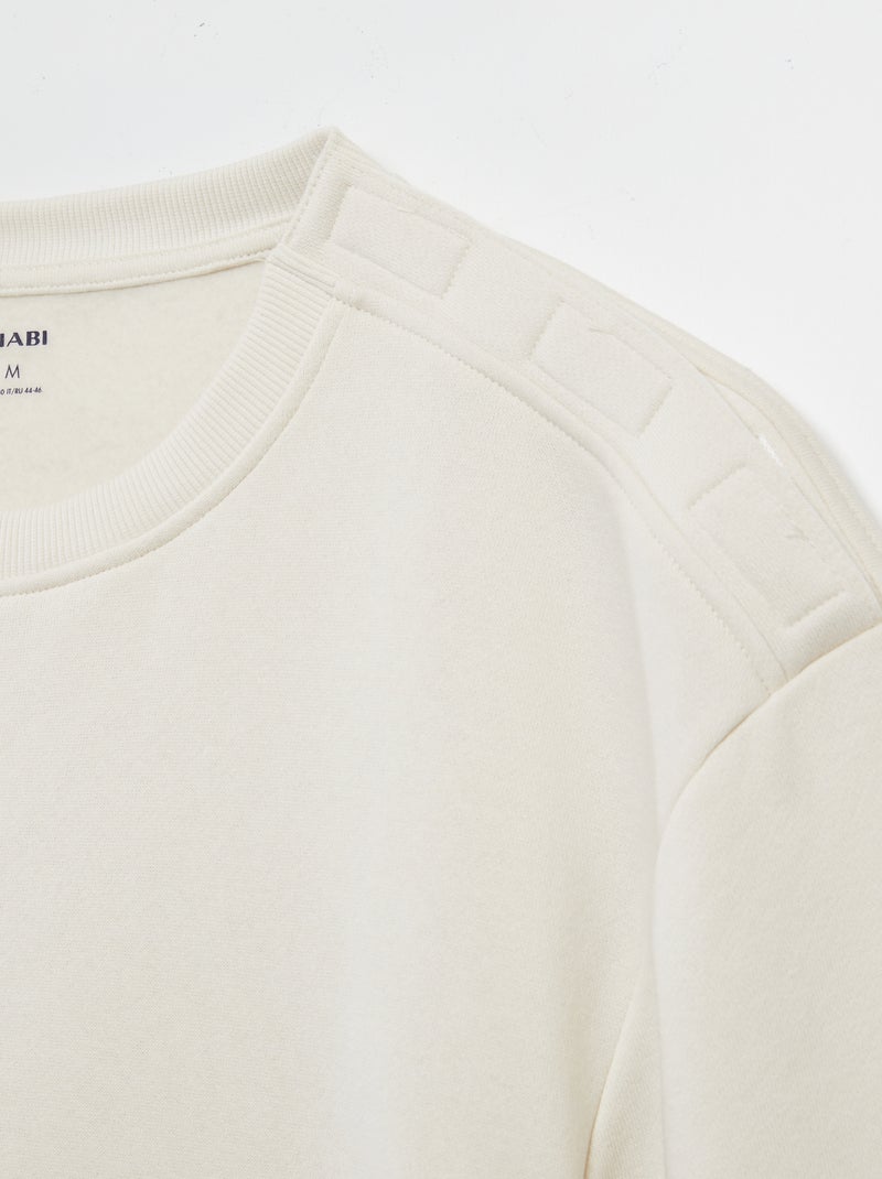 Sweater met ronde hals - gemakkelijk aan te trekken collectie WIT - Kiabi