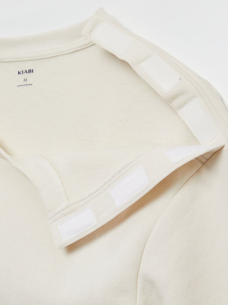 Sweater met ronde hals - gemakkelijk aan te trekken collectie WIT - Kiabi