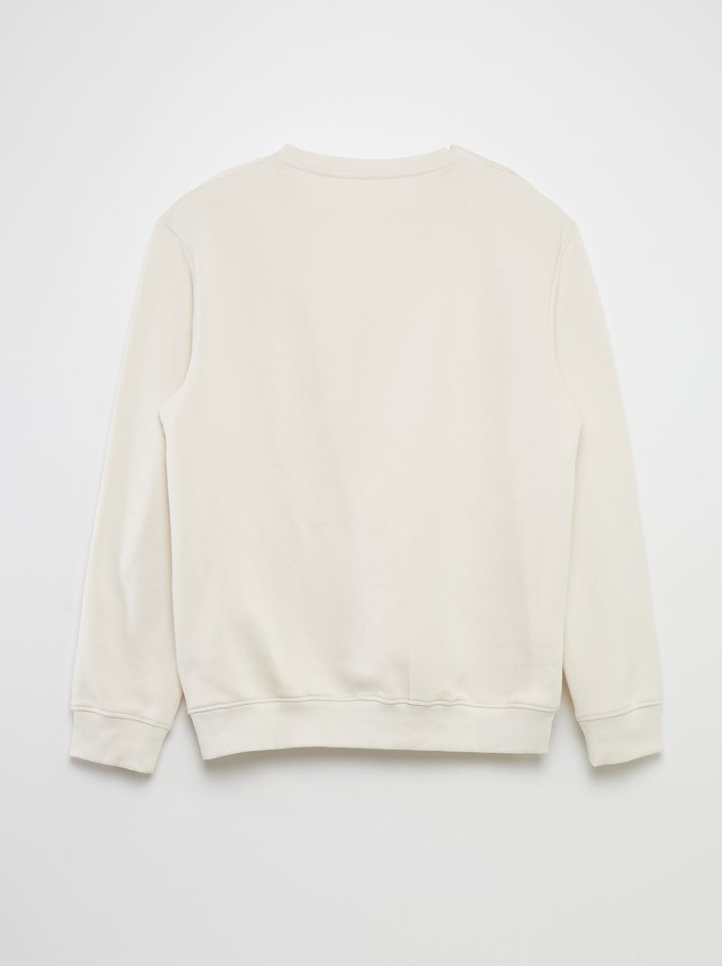 Sweater met ronde hals - gemakkelijk aan te trekken collectie WIT - Kiabi