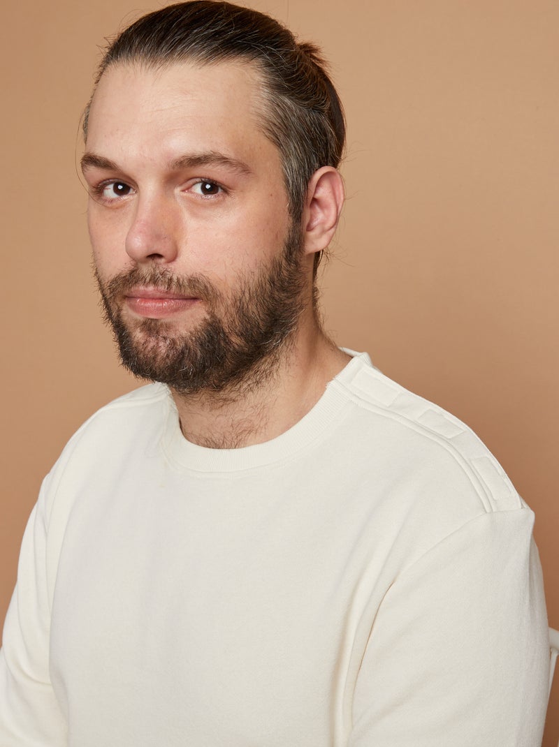 Sweater met ronde hals - gemakkelijk aan te trekken collectie WIT - Kiabi