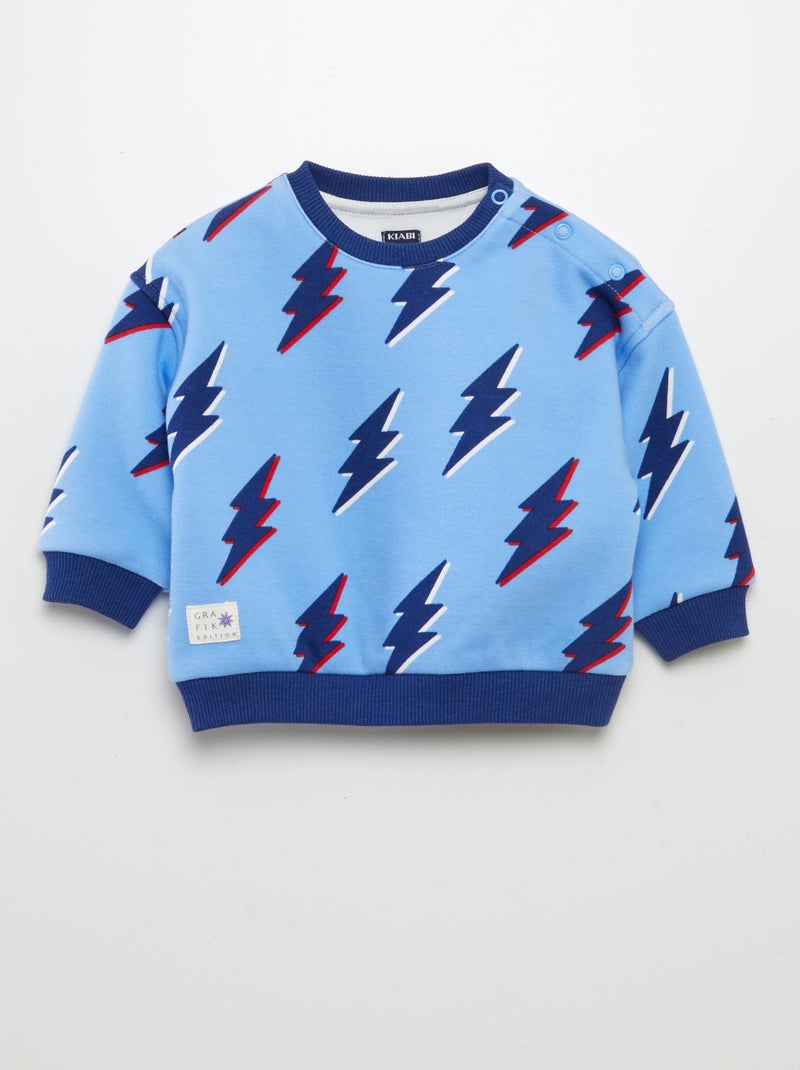 Sweater met ronde hals - Grafik Edition BLAUW - Kiabi
