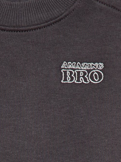 Sweater met ronde hals brother and sister - Kiabi