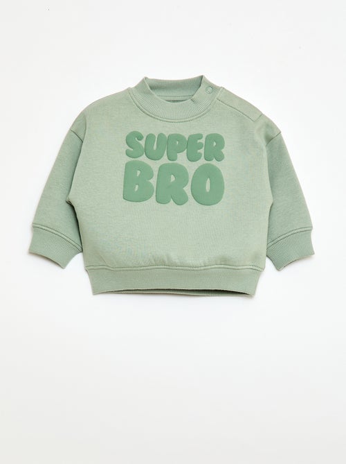 Sweater met ronde hals brother and sister - Kiabi