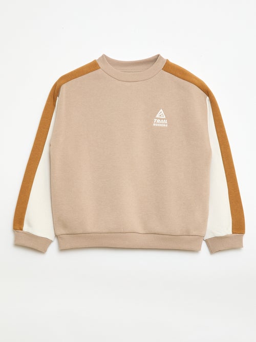 Sweater met ronde hals en colourblock - Kiabi