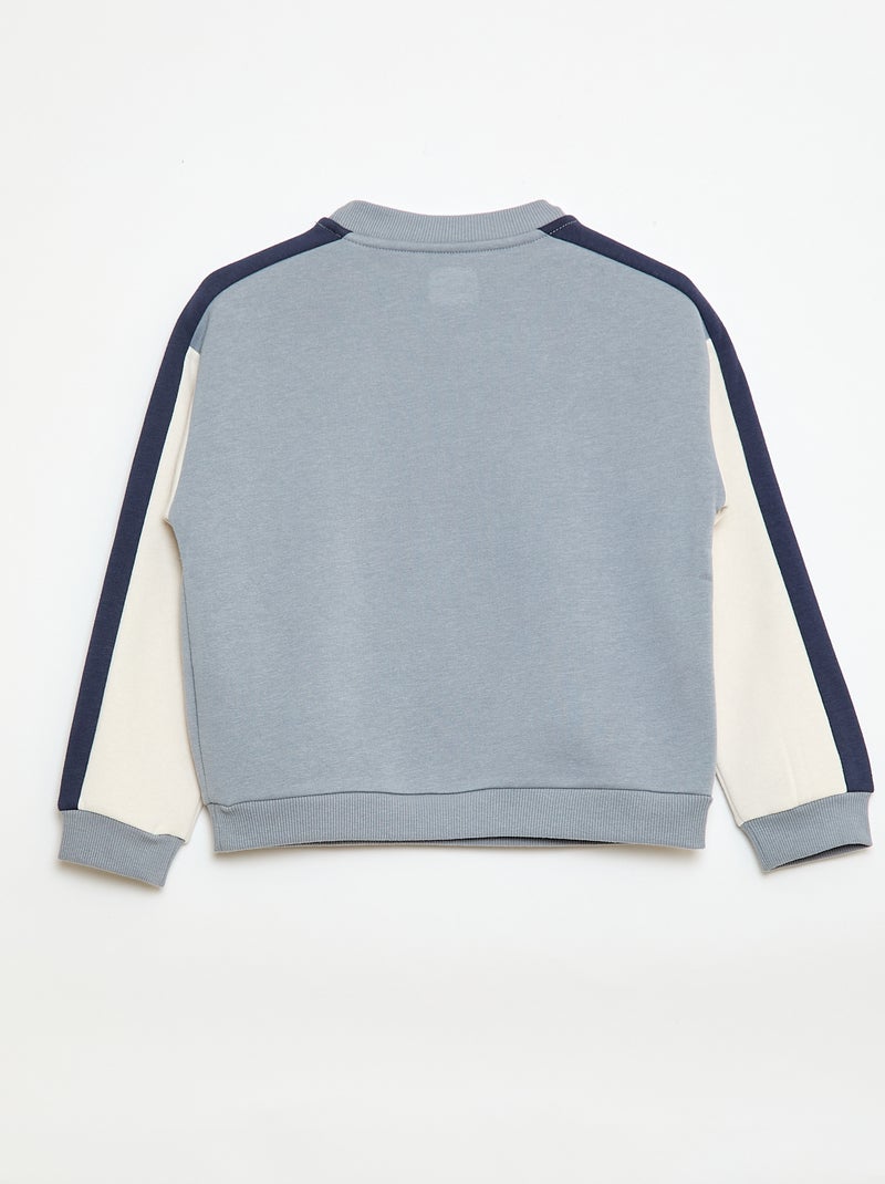Sweater met ronde hals en colourblock Blauw - Kiabi