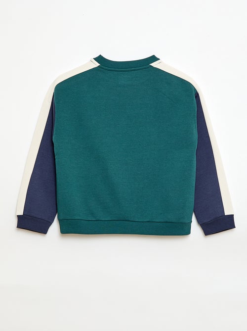 Sweater met ronde hals en colourblock - Kiabi