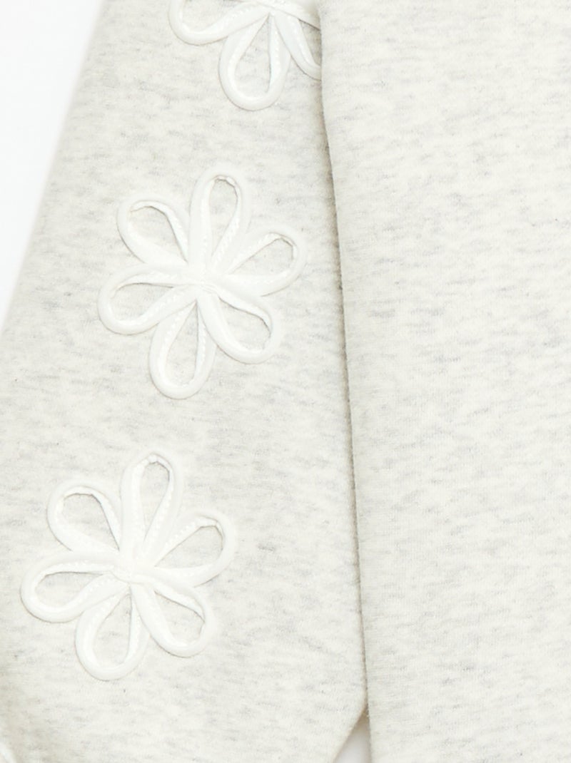 Sweater met ronde hals en koordjesmotief Grijs - Kiabi