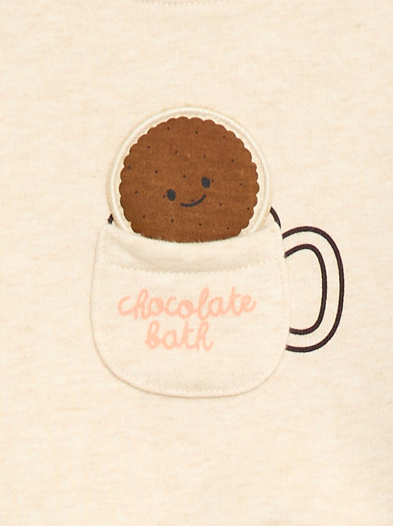 Sweater met ronde hals en opgestikte zak Biege - Kiabi