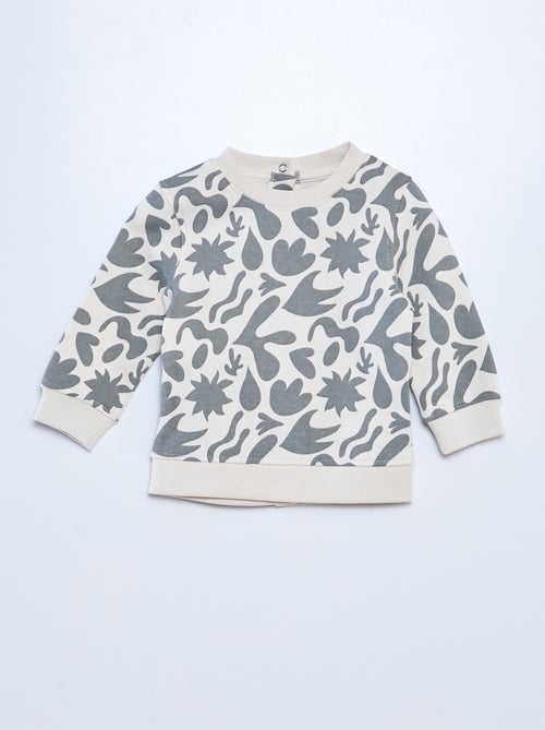 Sweater met ronde hals en print - Kiabi