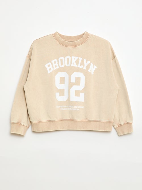 Sweater met ronde hals en print - Kiabi