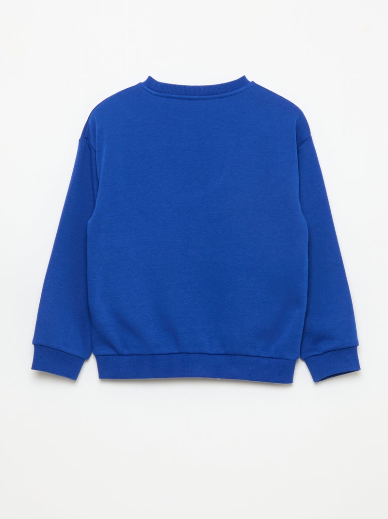 Sweater met ronde hals en print Blauw - Kiabi