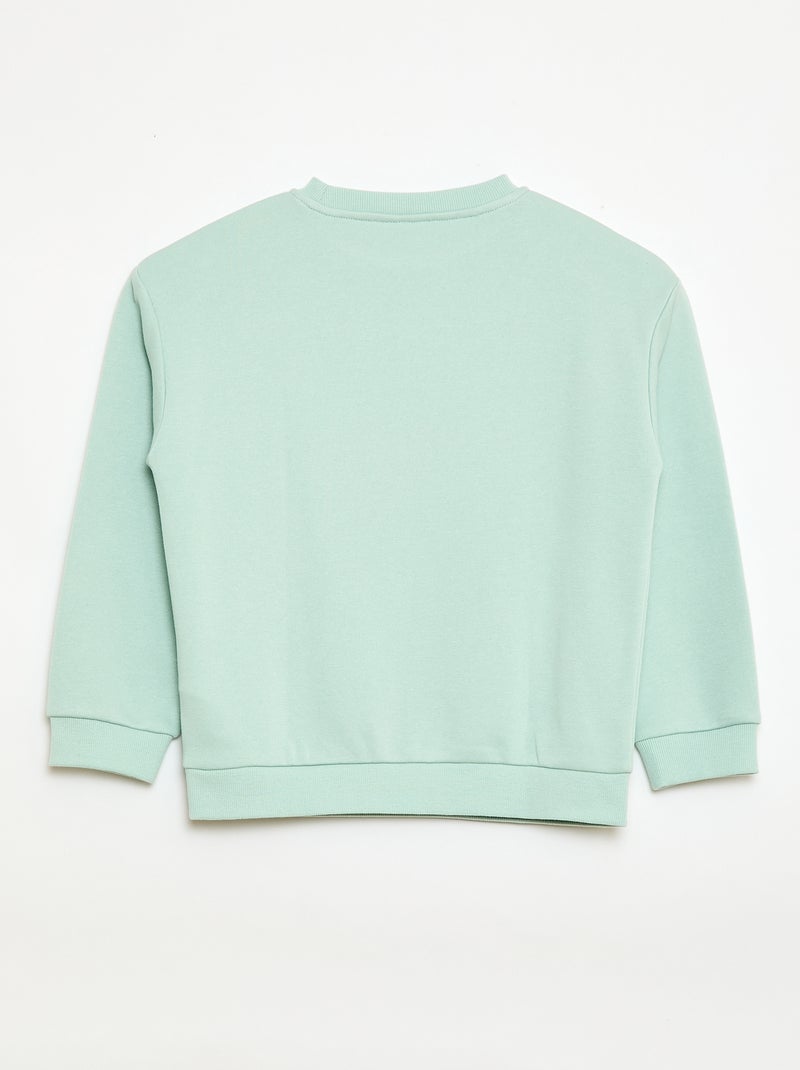 Sweater met ronde hals en print Blauw - Kiabi