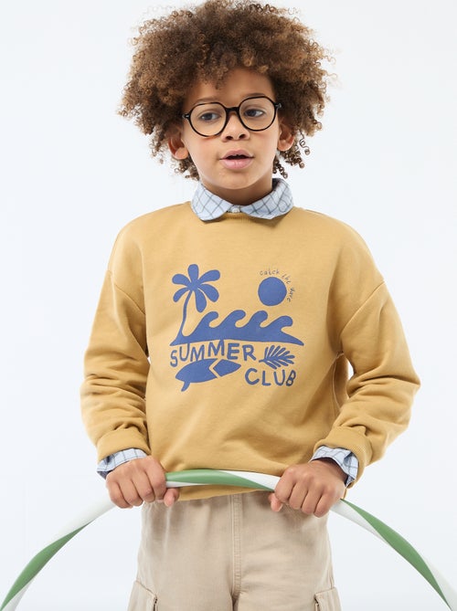 Sweater met ronde hals en print - Kiabi