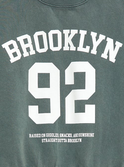 Sweater met ronde hals en print - Kiabi