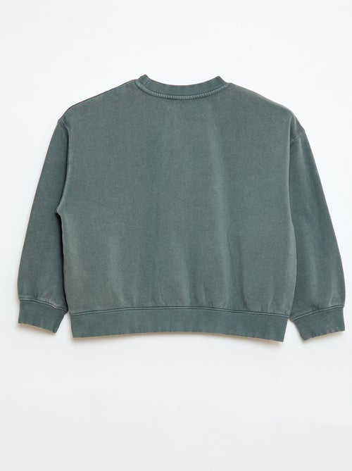 Sweater met ronde hals en print - Kiabi