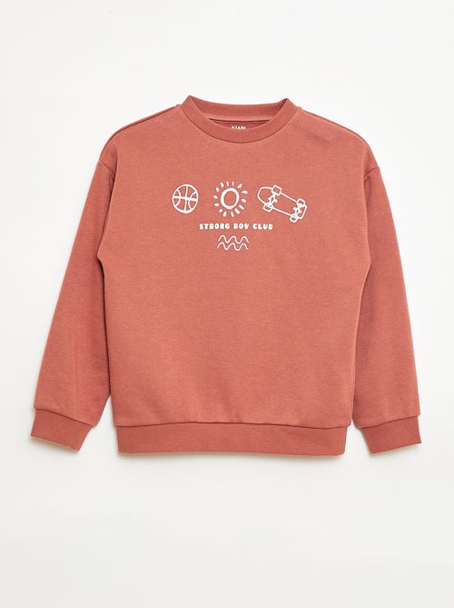 Sweater met ronde hals en print - Kiabi