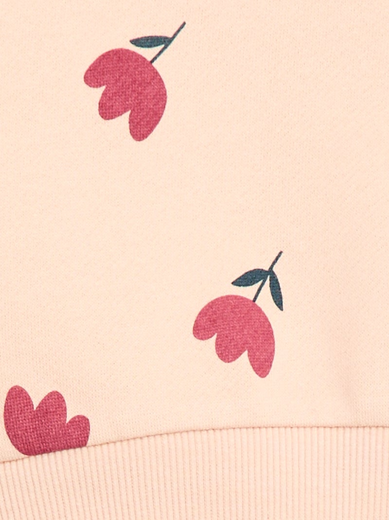 Sweater met ronde hals en print Rose - Kiabi