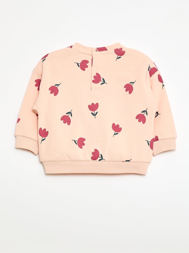 Sweater met ronde hals en print Rose - Kiabi