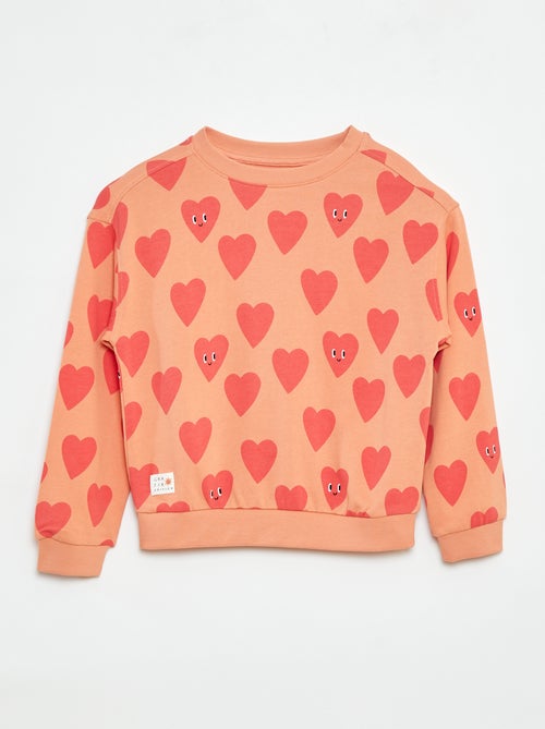 Sweater met ronde hals en print voor en achter - Kiabi