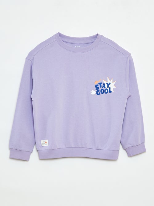 Sweater met ronde hals en print voor en achter - Kiabi