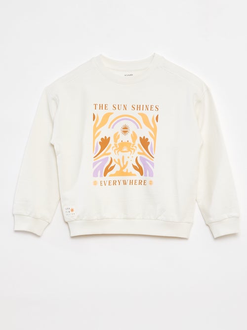 Sweater met ronde hals en print - Kiabi