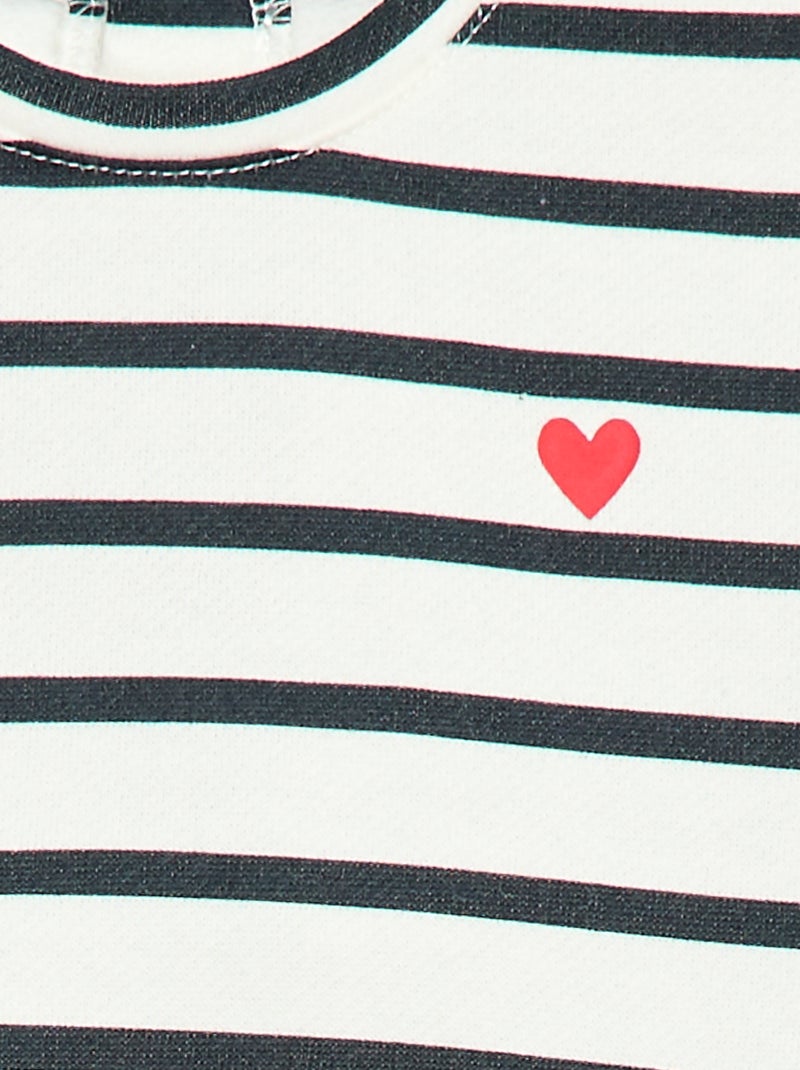 Sweater met ronde hals en print Wit - Kiabi