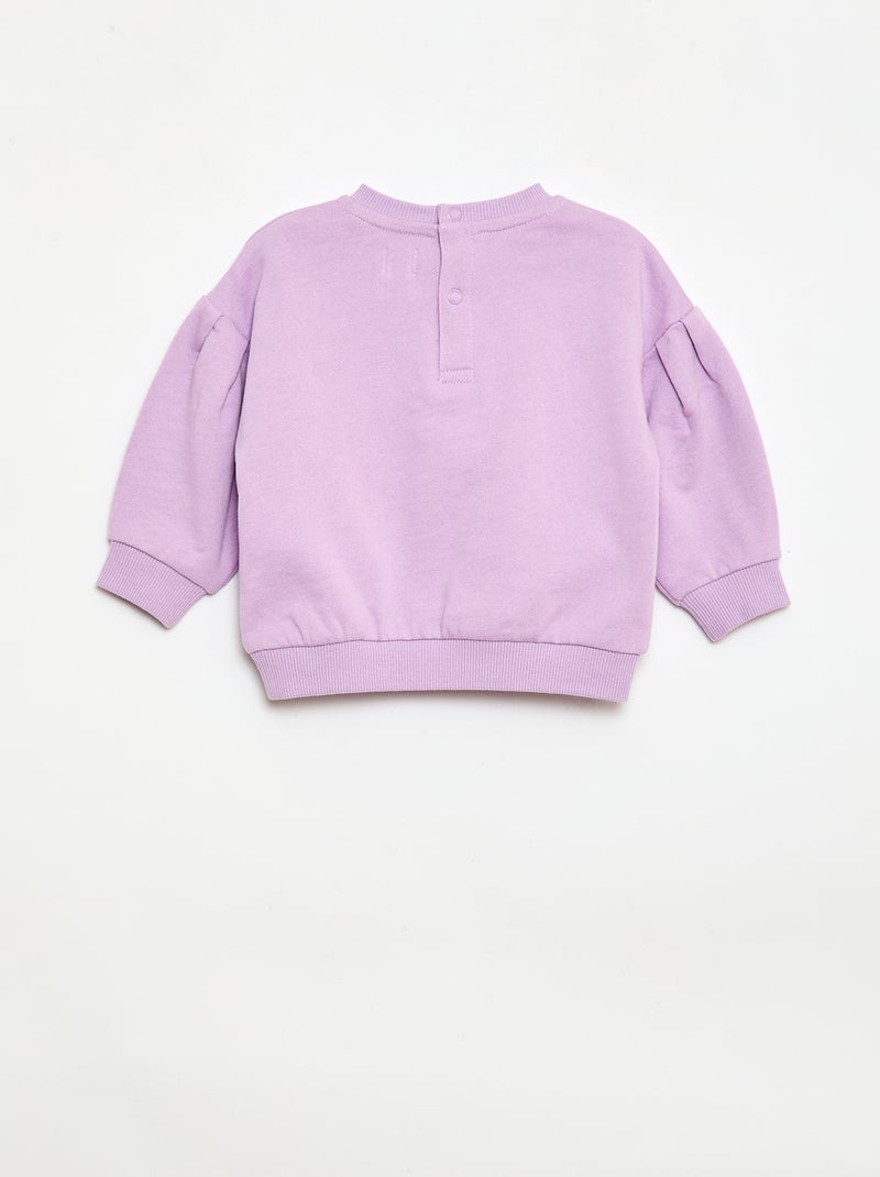 Sweater met ronde hals van lichte sweaterstof met motief Paars - Kiabi